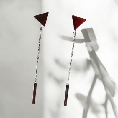 triangle silver earings