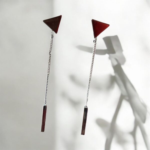 triangle silver earings